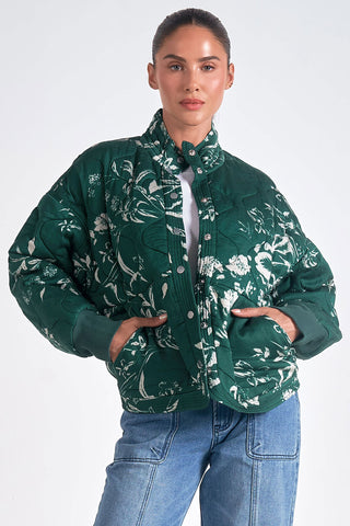 Jade quilted print bomber jacket by Elan