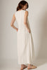 Linen v neck sleeveless maxi dress with side slits by P Cill