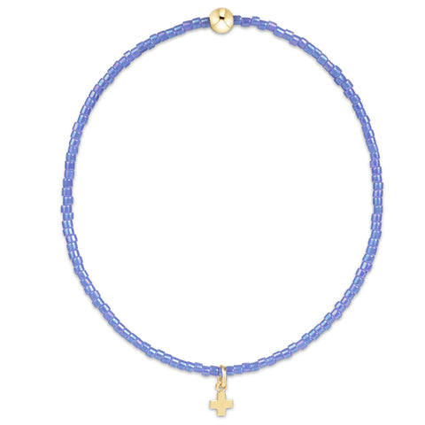 Hope classic bright blue bracelet signature cross small gold charm by Enewton