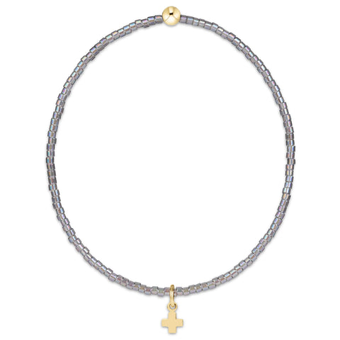 Hope classic morning mist bracelet signature cross small gold charm by Enewton