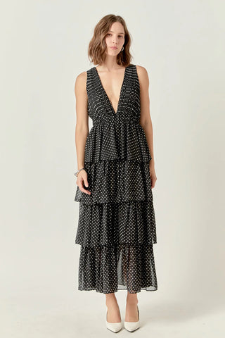 Tiered Polka Dot Maxi Dress by Endless Rose