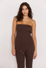 Keani strapless knit top chocolate by Mink Pink