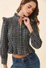 Black plaid top by TCEC