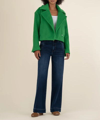 Harper notch collar jacket green by Kut from the Kloth