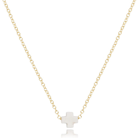 16" necklace gold signature cross off white by enewton