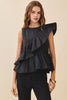 sleeveless ruffle detail top by TCEC