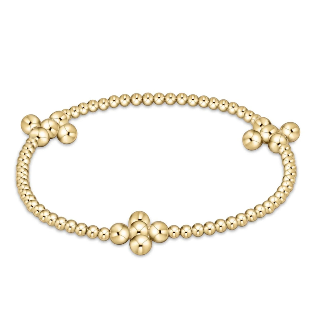 Signature cross gold pattern 2.5mm bead bracelet classic signature cross gold 4mm bead gold by Enewton