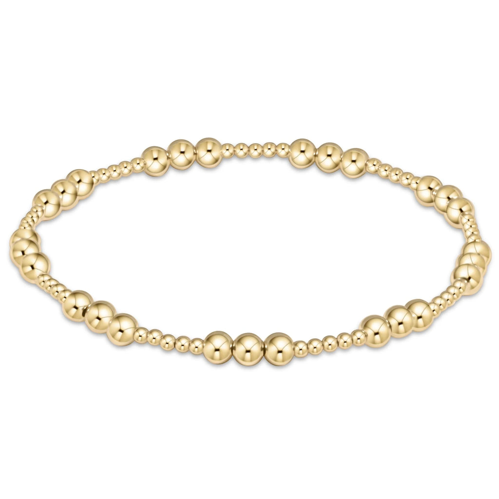 Classic joy pattern 4mm bead bracelet gold by Enewton