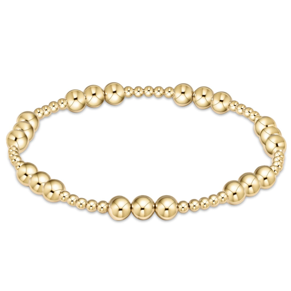 Classic joy pattern 5mm bead bracelet gold by Enewton