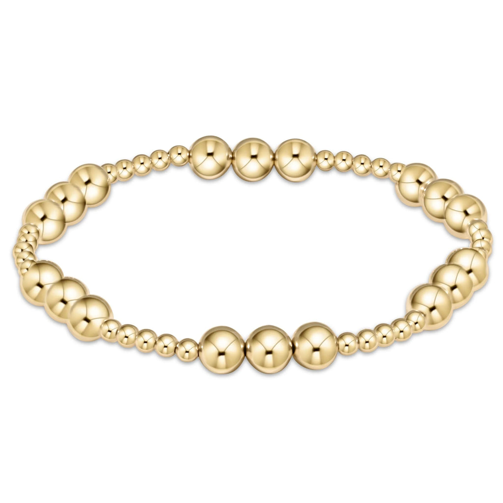 Classic joy pattern 6mm bead bracelet gold by Enewton
