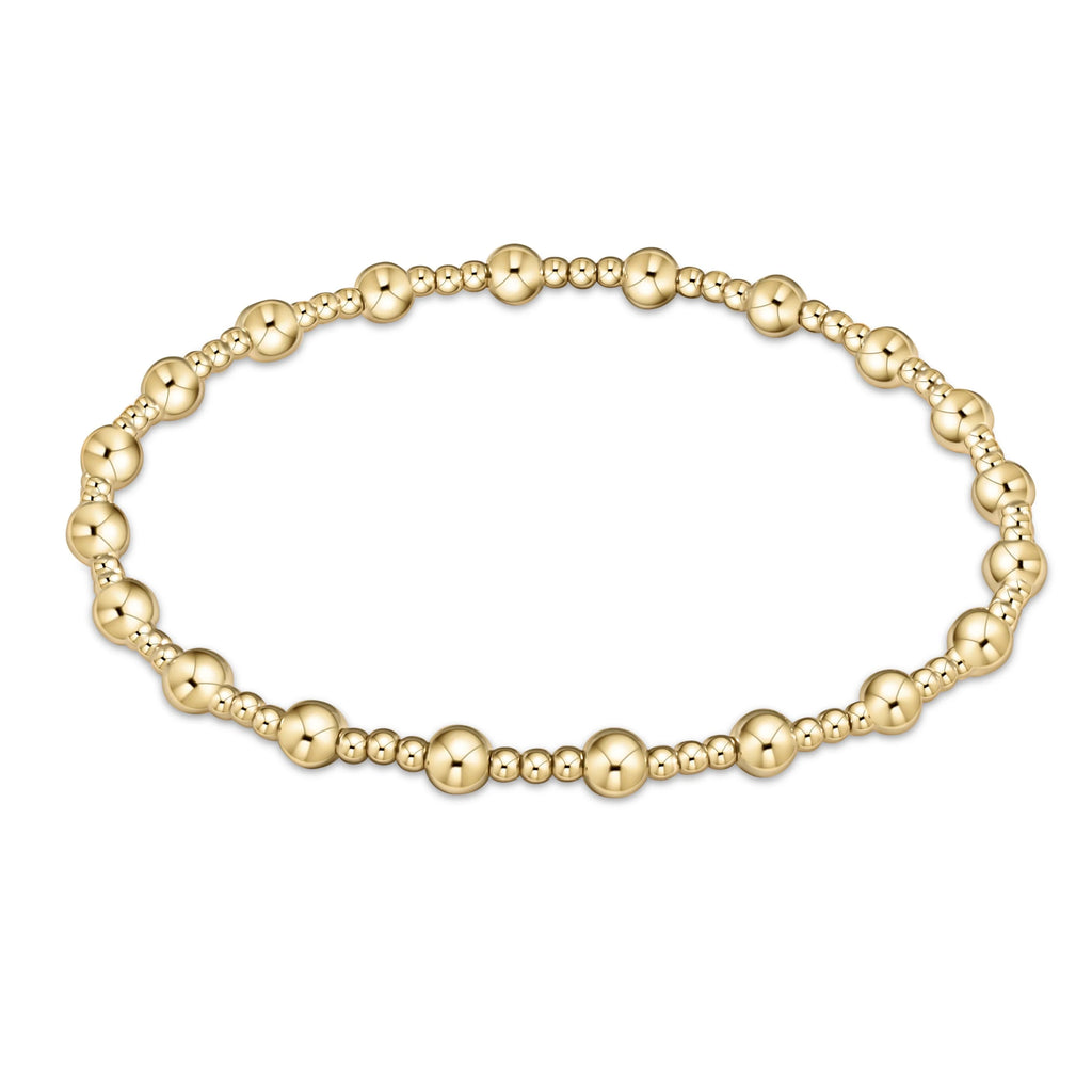 Classic sincerity pattern 4mm bead bracelet gold by Enewton