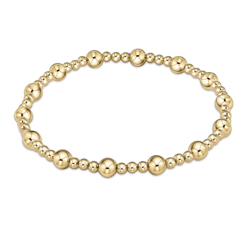 Classic sincerity pattern 5mm bead bracelet gold by Enewton