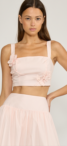 Luna flower crop top pink by Lucy Paris