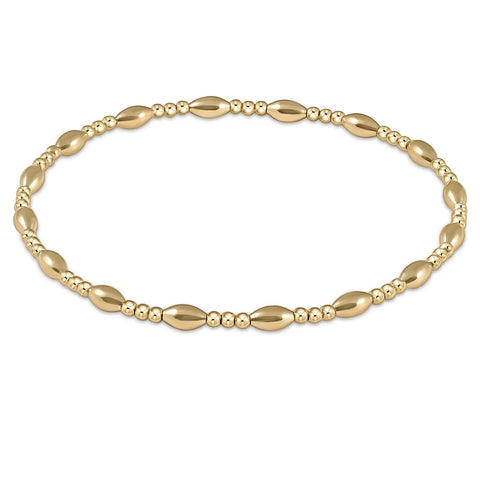 Harmony sincerity pattern 2mm bead bracelet gold
