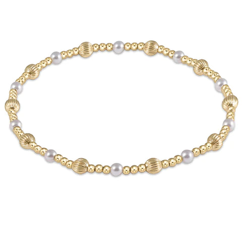 dignity sincerity pattern 4mm bead bracelet- pearl by Enewton