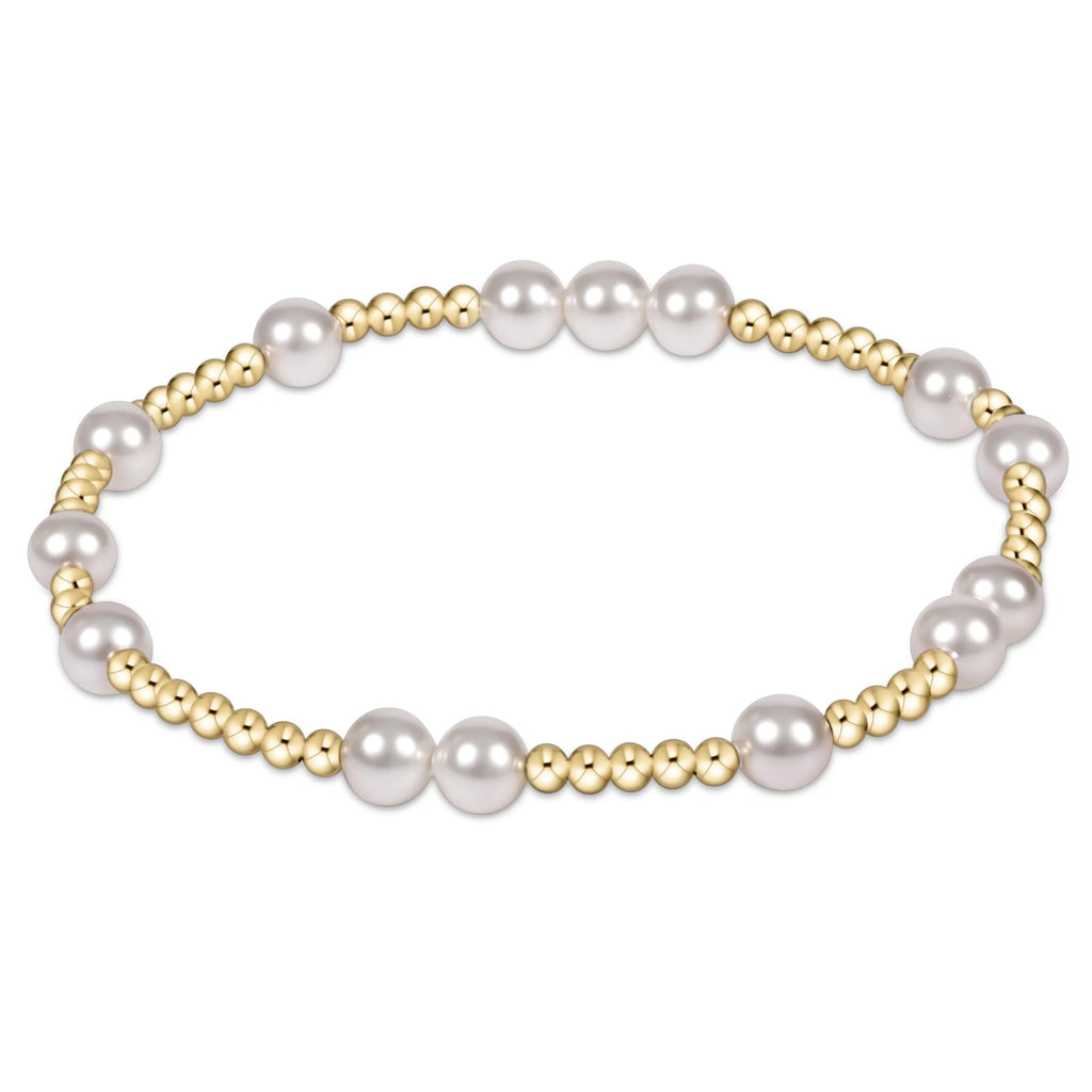 Hope Unwritten 6mm Bead Bracelet in Pearl
