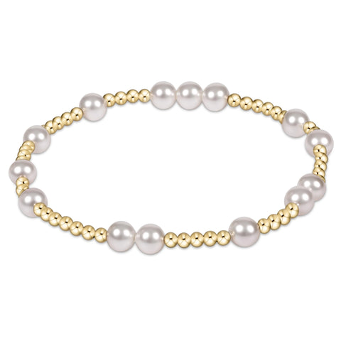 Hope Unwritten 6mm Bead Bracelet in Pearl