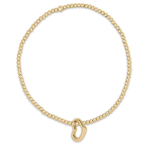 classic gold 2.5mm bead bracelet love gold charm by Enewton