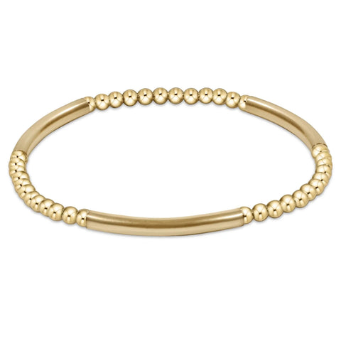 Bliss bar gold pattern 3mm bead bracelet gold by: Enewton