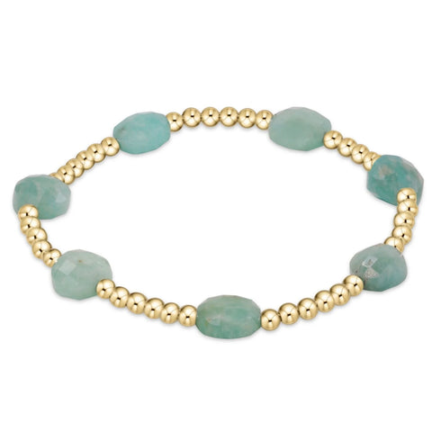 Admire gold 3mm bead bracelet amazonite by Enewton