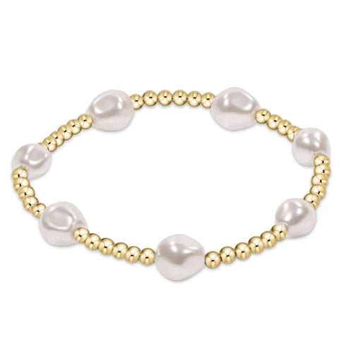 admire gold 3mm bead bracelet- pearl by Enewton