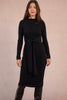 Ribbed sweater dress with tie back by Molly Bracken