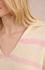 Cream and pink striped sweater by Molly Bracken
