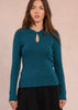 Twisted key hole sweater duck blue by Molly Bracken