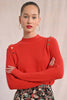 Gold button detail tomato red by Molly Bracken