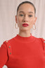 Gold button detail tomato red by Molly Bracken
