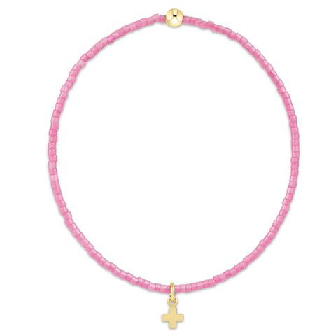 Hope classic bubblegum bracelet signature cross small gold charm by Enewton