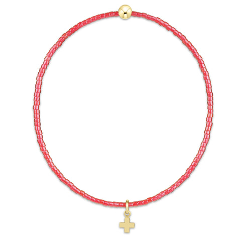 Hope classic sherbert bracelet signature cross small gold charm by Enewton