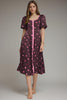 Plum Midi pink polka dots