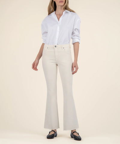 Stella high rise flare with raw hem ecru by Kut from the Kloth