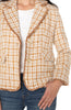 Blazer fray edges gold khaki plaid by Liverpool