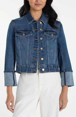 Bracelet length high cuff trucker jacket west ways By Liverpool