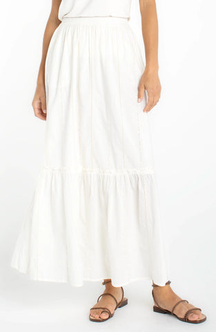 Tiered woven pull on maxi skirt by Liverpool