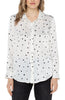 button up woven blouse allover dot vanilla by Liverpool
