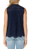 sleeveless pin tuck woven top navy by Liverpool