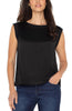 Sleeveless woven knit top black by Liverpool