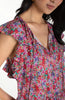 Flutter sleeve peplum top with ties by Liverpool