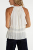 Sleeveless woven top with ruffles by Liverpool