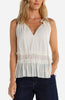 Sleeveless woven top with ruffles by Liverpool
