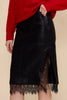 Greg faux leather lace trim skirt by Lucy Paris