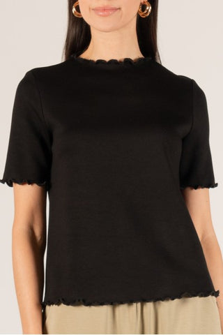 Butter Modal Merrow Edge Mock Neck Top by P.Cill