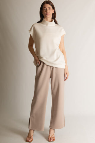 Oversized mock neck capped sleeve top by P Cill