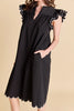 Scallop midi dress black by English Factory