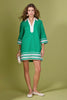 Color block shirt mini dress green by English Factory