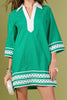Color block shirt mini dress green by English Factory