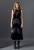 Velvet satin combo maxi dress black by English Factory
